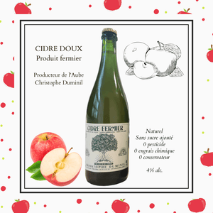 Cidre fermier doux 4% | Récolté à la main | 0 pesticide
