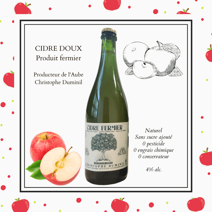 Cidre fermier doux 4% | Récolté à la main | 0 pesticide