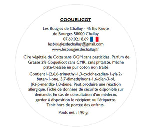 Etiquette CLP Coquelicot Les Bougies de Challuy-fi34616040x1001