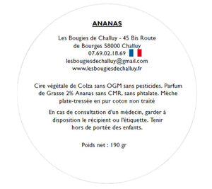 Etiquette CLP Ananas Les Bougies de Challuy-fi34606007x1001