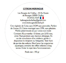 Charger l&#39;image dans la galerie, Etiquette CLP Citron Meringué Les Bougies de Challuy-fi34606063x1001