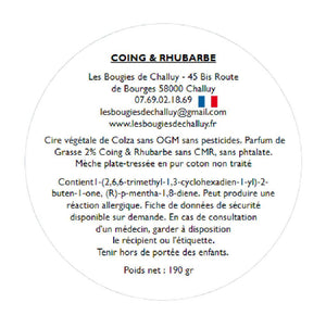 Etiquette CLP Coing  Rhubarbe Les Bougies de Challuy-fi34649411x1001