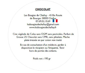Etiquette CLP Chocolat Les Bougies de Challuy-fi34649210x1001