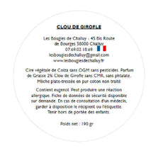 Charger l&#39;image dans la galerie, Etiquette CLP Clou de Girofle Les Bougies de Challuy