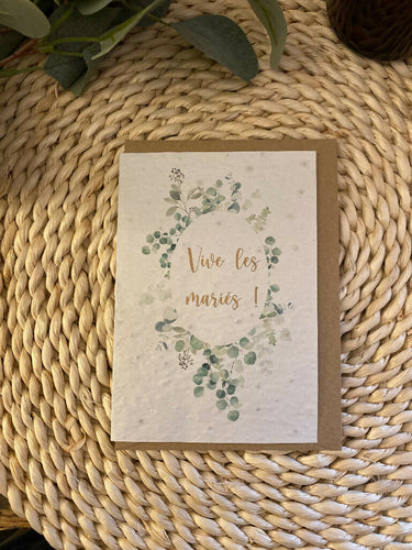 Carte à planter Vive les mariés
