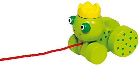 Roi grenouille à tirer Marche Dès 1 an jeux et jouets en bois éco-responsable mes produits verts
