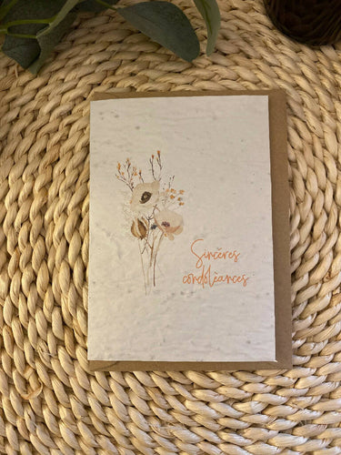 Carte à planter Sincères condoléances