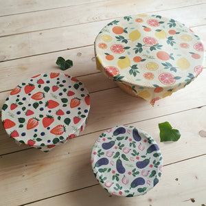 Trio de Bee Wraps alimentaire | Coton bio et cire d'abeille