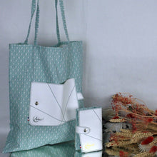 Charger l&#39;image dans la galerie, Tote bag tissu cuir vegan et fait main en France