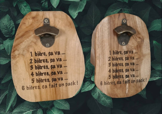 Décapsuleur mural en bois| 6 pack | #8