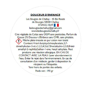 Etiquette CLP Douceur d'enfance Les Bougies de Challuy-fi34606510x1001