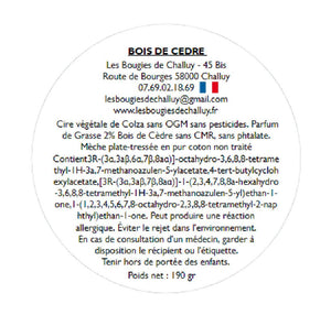 Etiquette CLP Bois de Cèdre Les Bougies de Challuy-fi34649258x1001