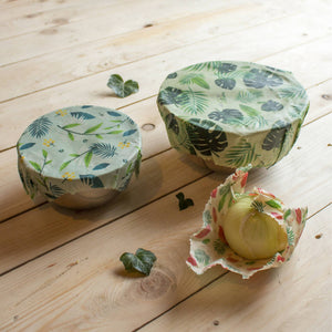 Trio de Bee Wraps alimentaire | Coton bio et cire d'abeille