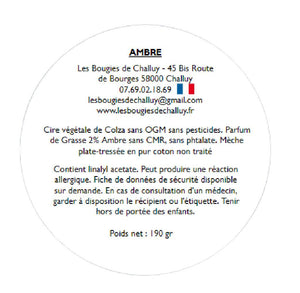 Etiquette CLP Ambre Les Bougies de Challuy-fi34616601x1001