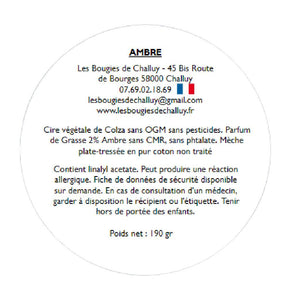 Etiquette CLP Ambre Les Bougies de Challuy-fi34616601x1001