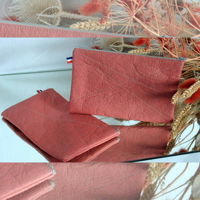 Pochette plate Vegan fait main en France