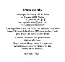 Charger l&#39;image dans la galerie, Etiquette CLP Epices de Noël Les Bougies de Challuy-fi34605809x1001