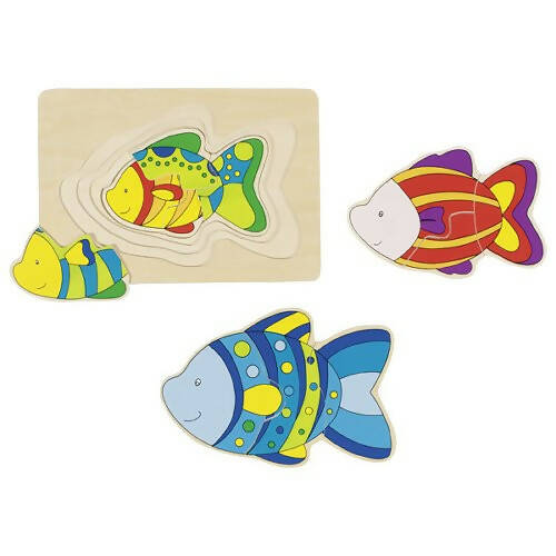 Puzzle à 4 couches | Poissons | Dès 2 ans