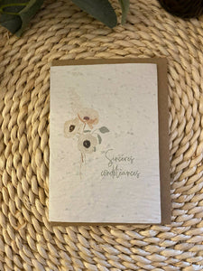 Carte à planter Sincères condoléances