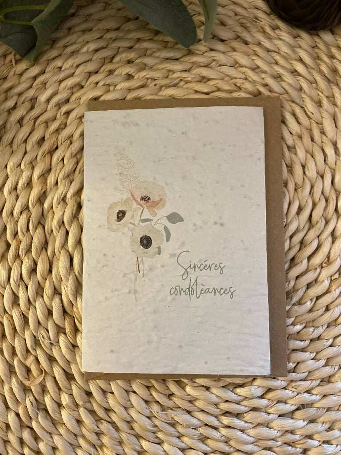 Carte à planter Sincères condoléances